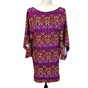 Trina Turk Echo Swim Tunic Dress Coverup Size M Kimono Beach Resort Cruise